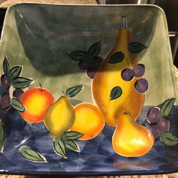 Tabletops Unlimited Leina 1 Raised rectangular platter 1 Square pedestal bowl - Picture 4 of 8